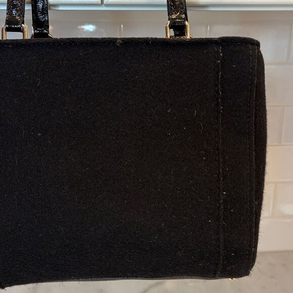 Kate Spade Purse Handbag Quinn Beantown Wool Button Satchel Pocketbook - Picture 6 of 16